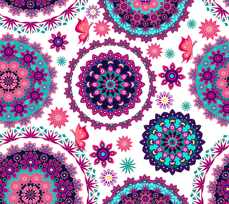 Flowers, abstract, pattern, HD wallpaper