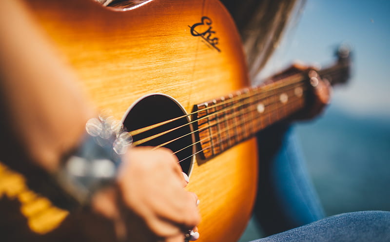 Girl Playing Acoustic Guitar Close-up Ultra, Music, Guitar, Wooden, Classic, Sound, Playing, Country, musician, String, instrument, Blues, Acoustic, HD wallpaper