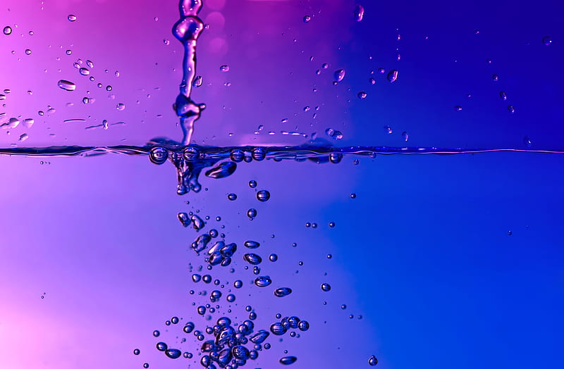 bubbles, water, spray, gradient, HD wallpaper