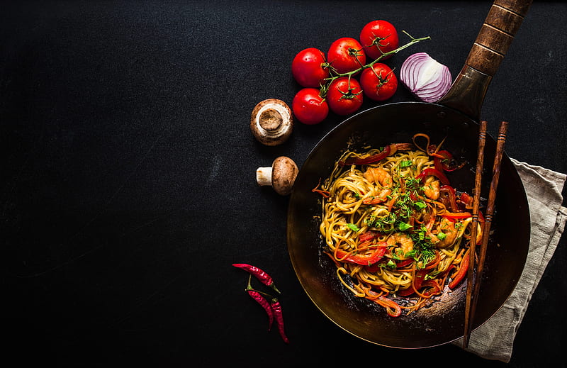 Food, Pasta, Mushroom, Still Life, Tomato, HD wallpaper