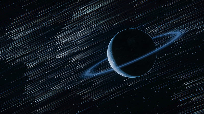 Download wallpaper 1920x1080 planet, saturn, satellite, rings, space, night  full hd, hdtv, fhd, 1080p hd background