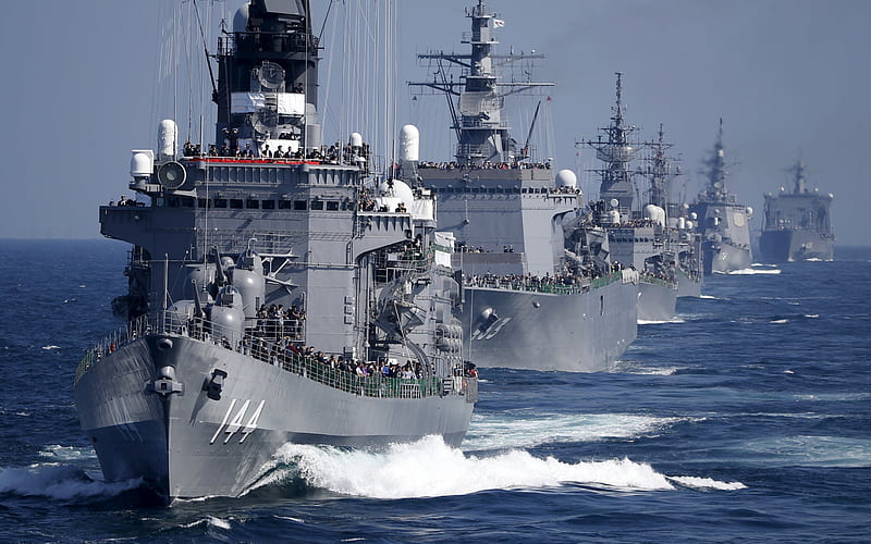 JS Kurama, DDH-144, Shirane-class destroyer, warships, japanese warships, japan Maritime Self-Defense Force, japan, HD wallpaper