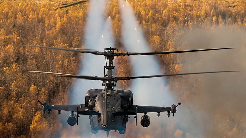 russian air force, ka-52, reconnaissance and attack helicopter, alligator, hokum b, HD wallpaper