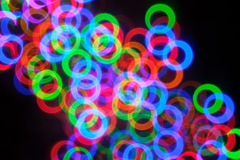 rings, neon, abstraction, intersection, HD wallpaper