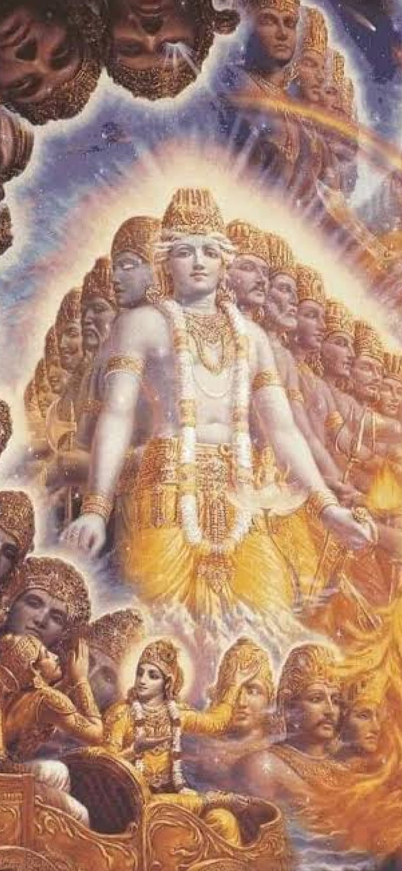 Vishnu, amazing, arjuna, krishna, lord, universe, world, HD phone wallpaper
