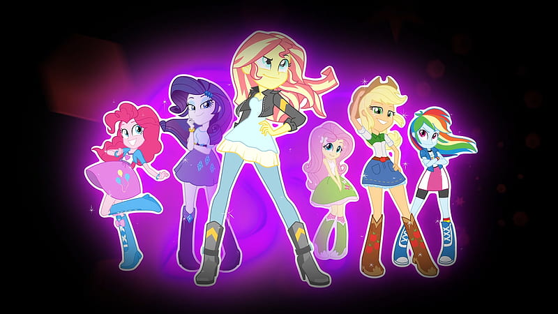 My Little Pony, My Little Pony: Equestria Girls - Friendship Games, Sunset Shimmer , Applejack (My Little Pony) , Rarity (My Little Pony) , Pinkie Pie , Rainbow Dash , Fluttershy (My Little Pony), HD wallpaper