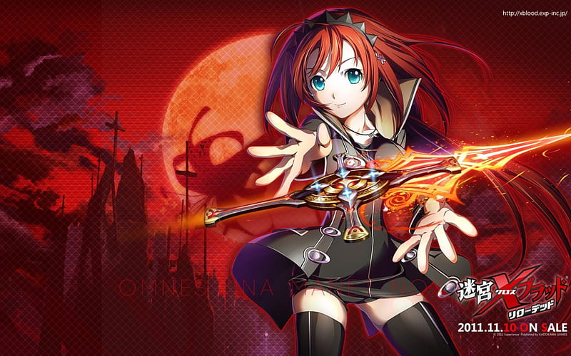 Minase Shizuna Hairband Meikyuu Cross Blood Magic Thighhighs Sweet Ponytail Hd Wallpaper Peakpx