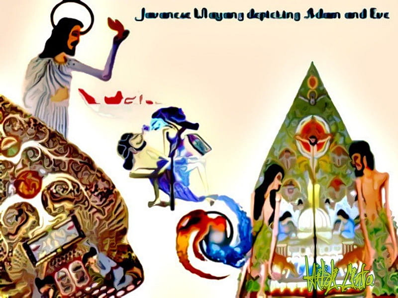 Javanese Wayang depicting Adam and Eve, arts wayang, wayang, jesus wayang, adam and eve wayang, wayang , javanese wayang, HD wallpaper