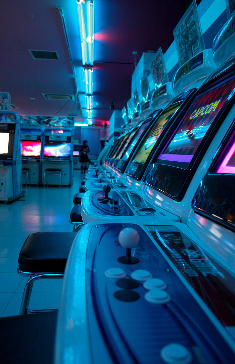 arcade , arcade cabinet, video games, indoors, Capcom, japan, HD phone wallpaper