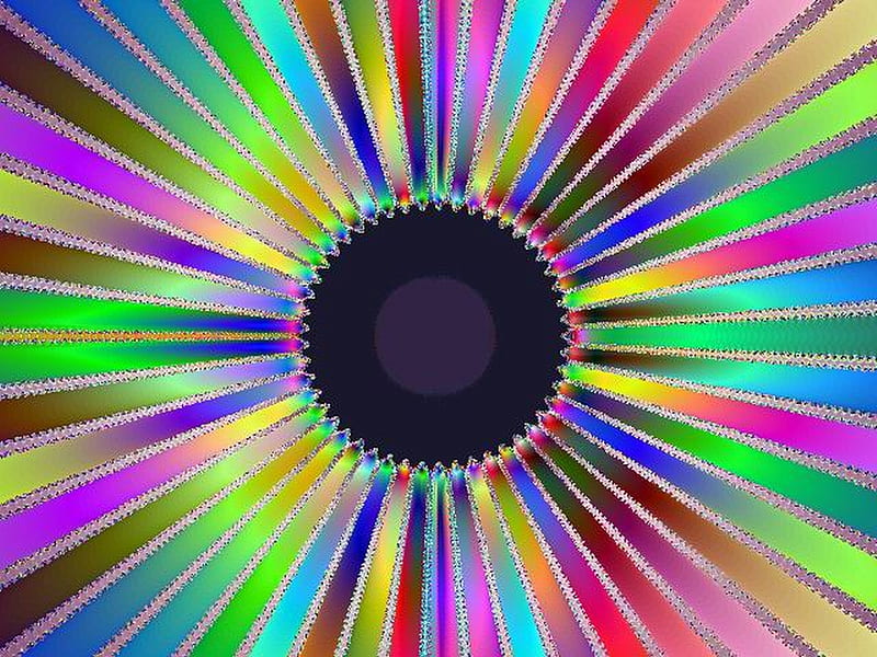 rainbow bridge, flower, rainbow, fractal, HD wallpaper