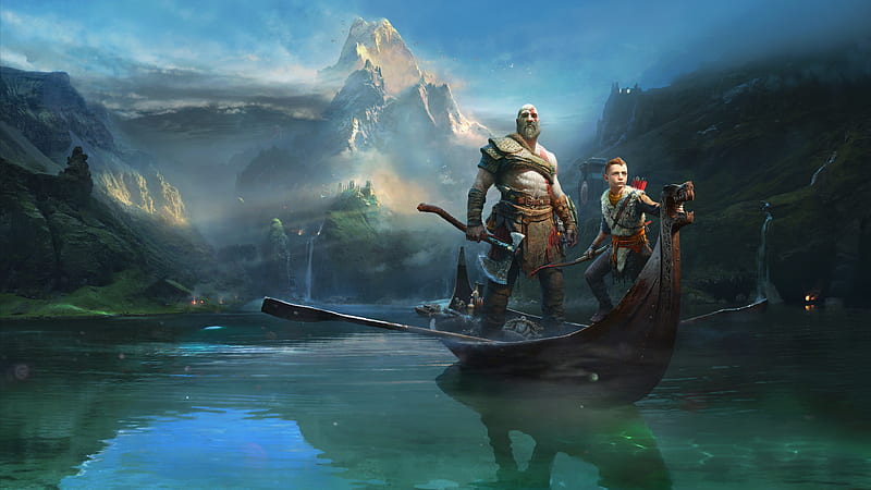 God of War, God of War (2018), Atreus (God Of War), Kratos (God Of War), HD wallpaper