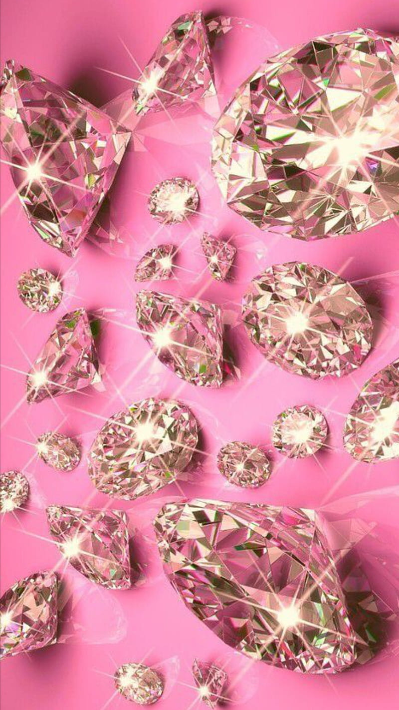 Diamonds, chic, diamond, glitter, heart, pink, pretty, sparkle, HD phone wallpaper