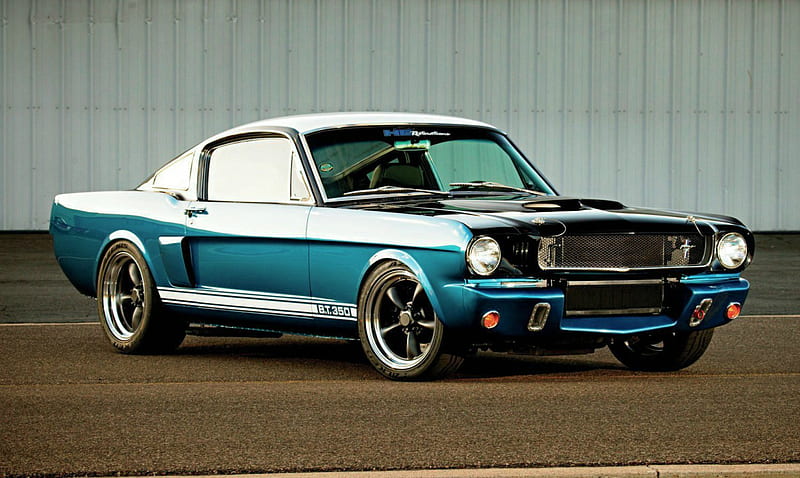 1965-Mustang-Fastback, Classic, Black, Ford, Blue, HD wallpaper