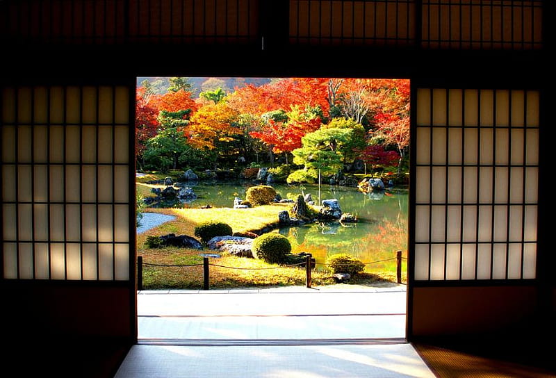 japanese garden, autumn, japan, garden, nature, trees, HD wallpaper