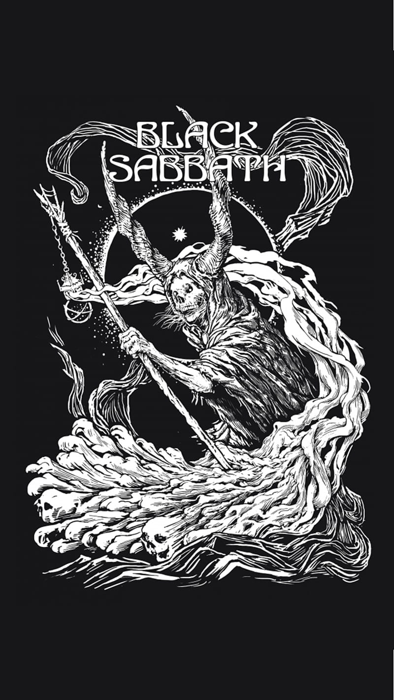 Black Sabbath, rock, heavy, metal, skull, ozzy, osbourne, HD phone wallpaper