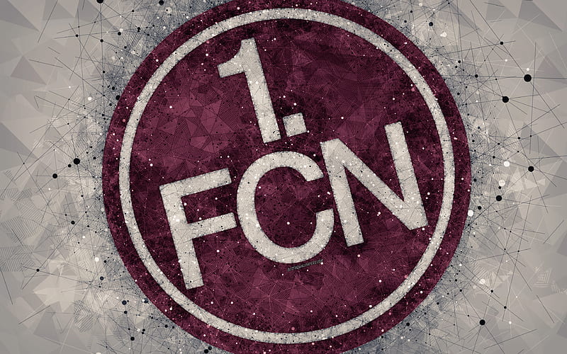 FC Nurnberg German football club, creative logo, geometric art, emblem, Nuremberg, Germany, football, 2 Bundesliga, gray abstract background, creative art, HD wallpaper
