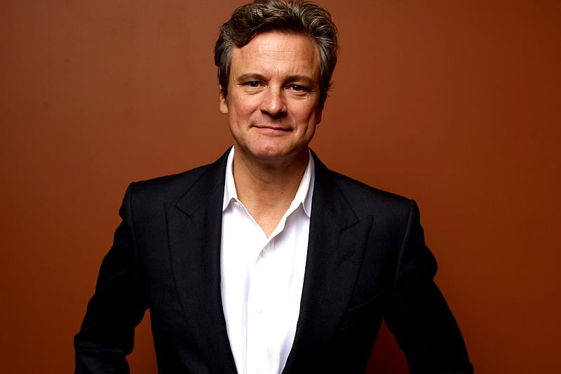Colin Firth, red, black, man, actor, HD wallpaper