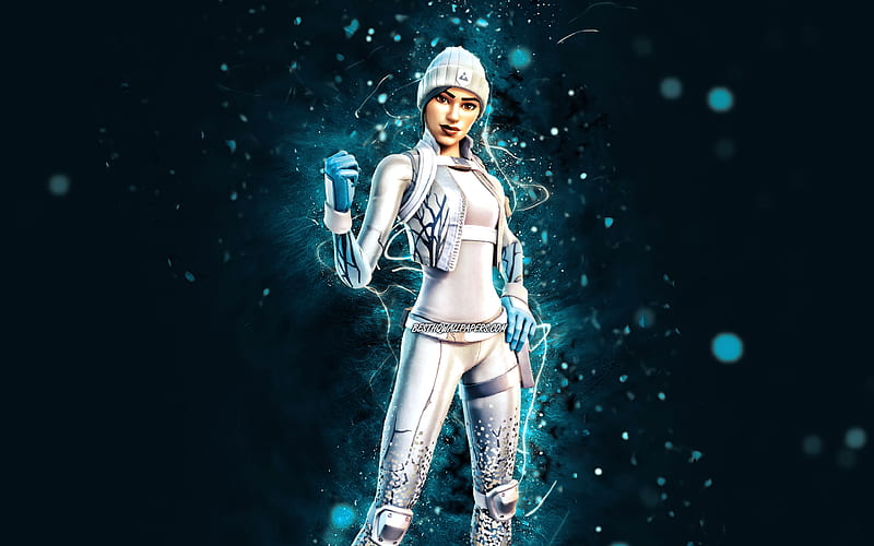 Frost Squad blue neon lights, Fortnite Battle Royale, Fortnite characters, Frost Squad Skin, Fortnite, Frost Squad Fortnite, HD wallpaper