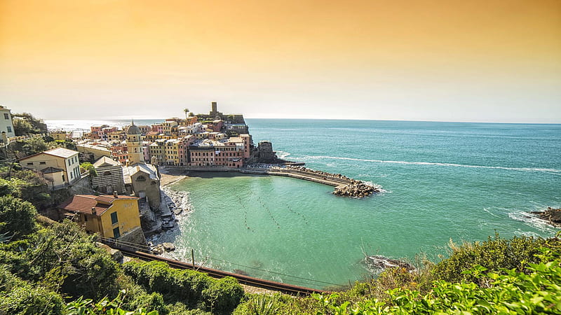 House In Italy Sea Vernazza Travel, HD wallpaper