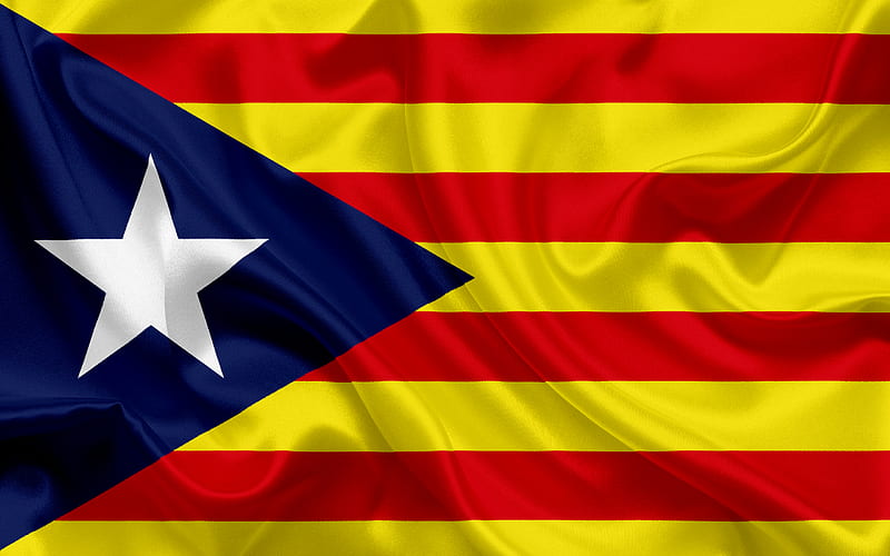 Flag of Catalonia, Spain, Catalonia, red-yellow flag, national symbols, HD wallpaper