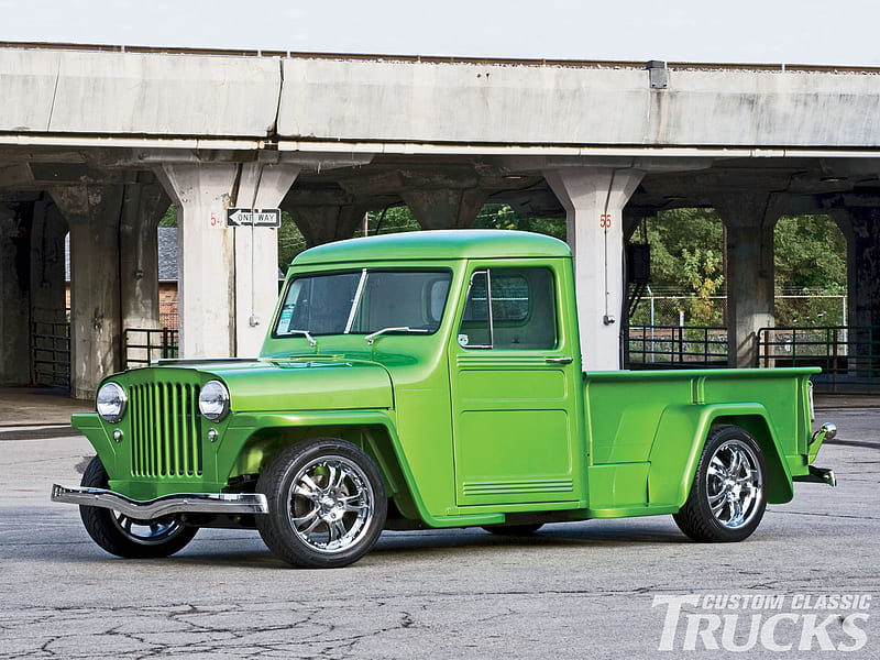 Willis Jeep Truck, jeep, classic, green, pickup, HD wallpaper