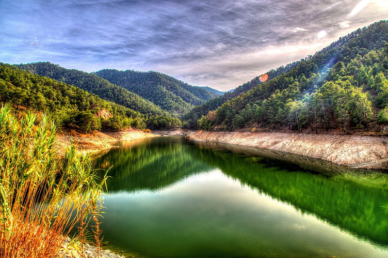 Agia Marina - Xyliatou Reservoir, R, reservoir, xyliatou, lake, Agia Marina, HD wallpaper