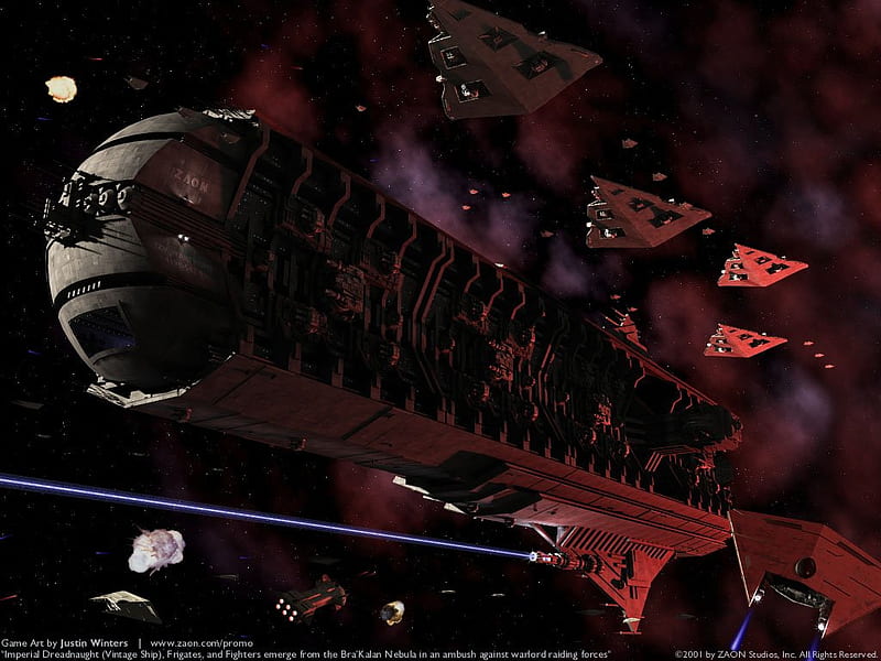 imperial dreadnought, stars, firing, nebula, explosion, frigets, fighters, HD wallpaper
