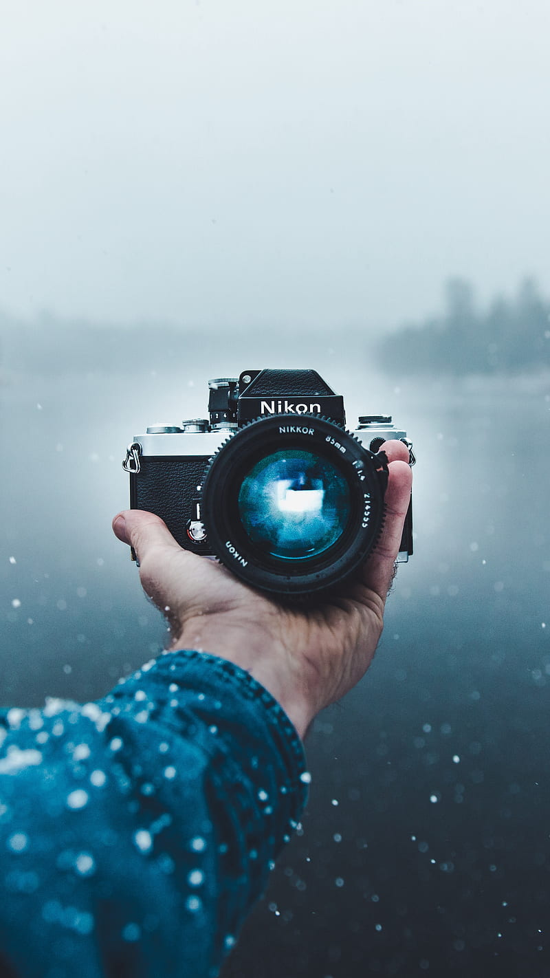 Selfie Camera, lens, snow, hand, HD phone wallpaper | Peakpx