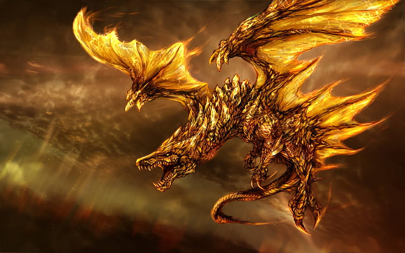 Fire dragon, fire, flame, dragon, flight, HD wallpaper | Peakpx