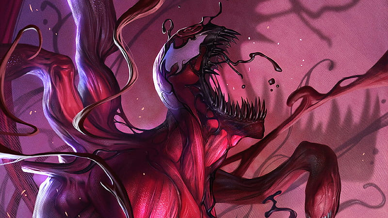 Venom And Carnage To The Death , venom, carnage, superheroes, artist, artwork, digital-art, artstation, HD wallpaper
