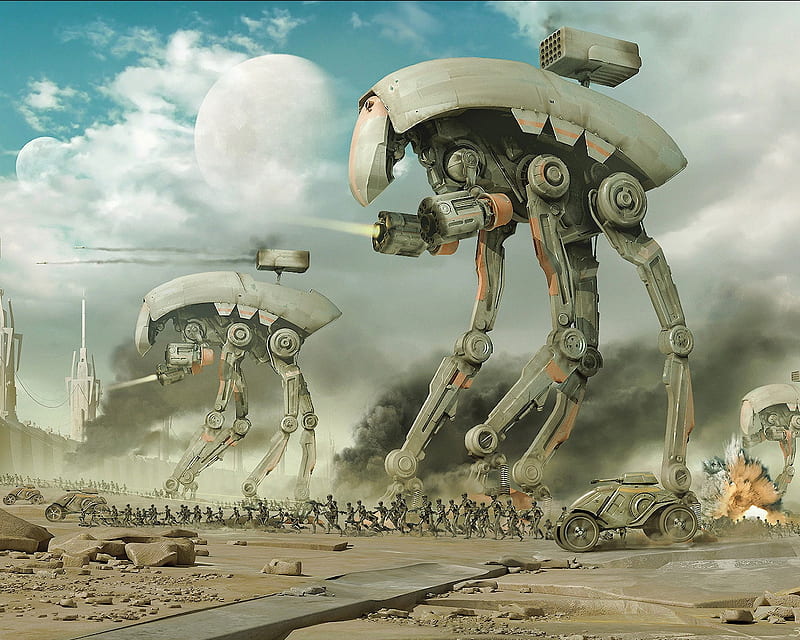 Future War, Art, Sci Fi, Science Fiction, Artwork, HD wallpaper
