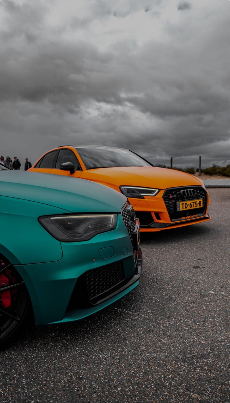 Audi , auto, boaz, carros, green, orange, rs3, HD phone wallpaper