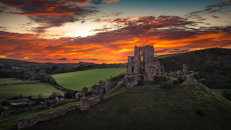 Corfe Castle England, HD wallpaper