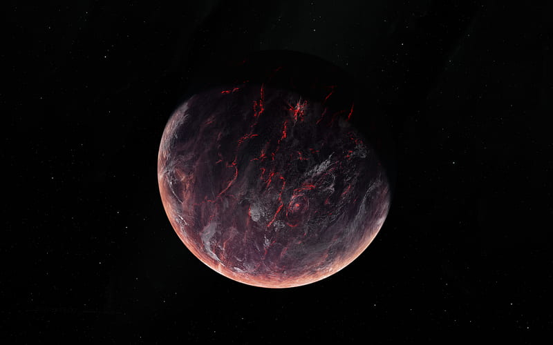 Volcano Burning Planet , planet, digital-universe, volcano, HD wallpaper