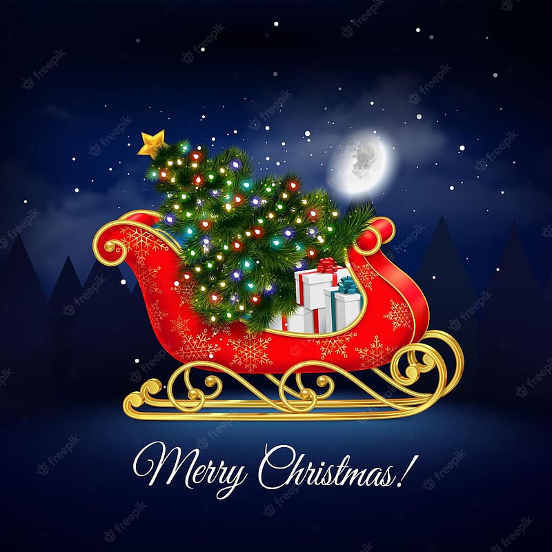 Christmas sleigh . Vectors, Stock & PSD, Christmas Sled, HD phone wallpaper
