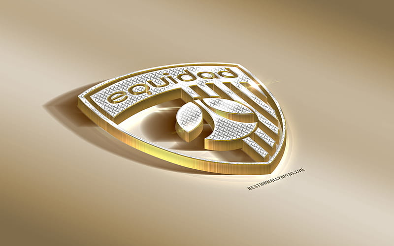 Equidad Club Deportivo, La Equidad, Colombian Football Club, Golden Silver logo, Bogota, Colombia, Liga Aguila, 3d golden emblem, creative 3d art, football, HD wallpaper