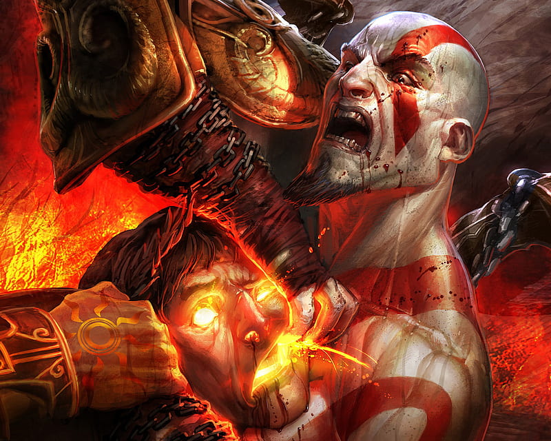 Kratos GoW, god of war, kratos, playstation, video game, HD wallpaper