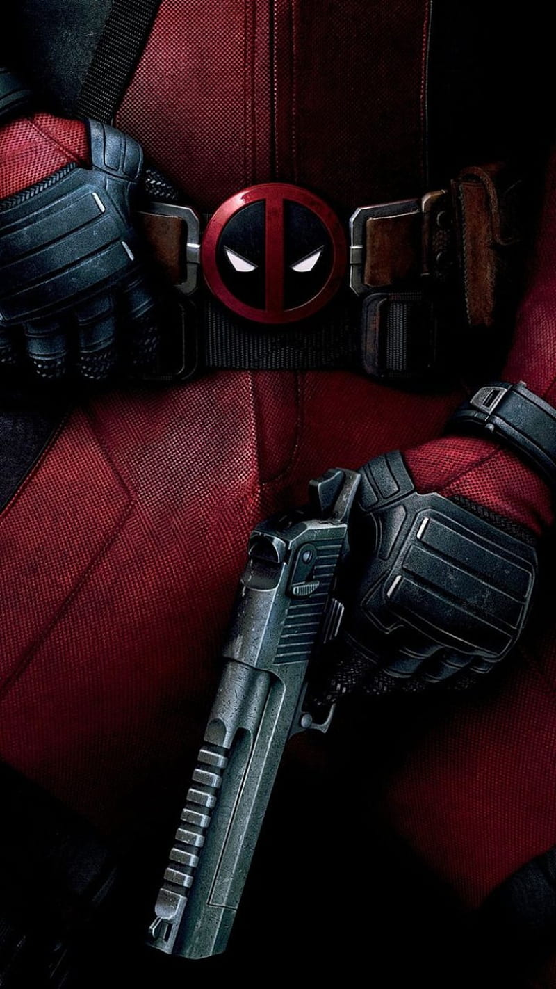 Badass Deadpool, deadpool, gun, pistol, red, black, HD phone wallpaper |  Peakpx
