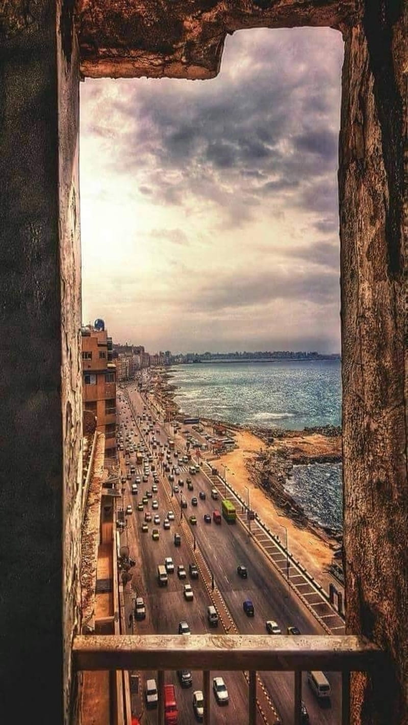 alexandria, city, egypt, sunset, HD phone wallpaper