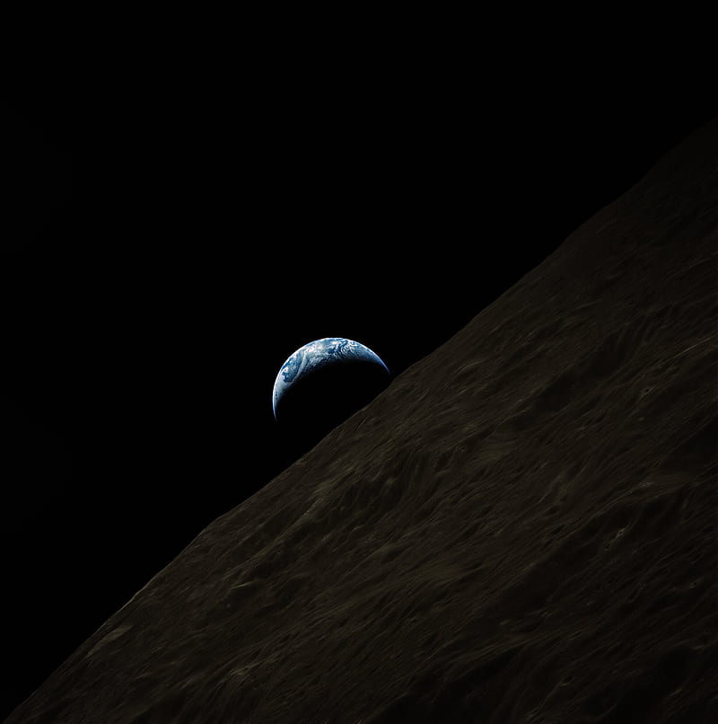 earth, planet, moon, surface, space, dark, HD phone wallpaper