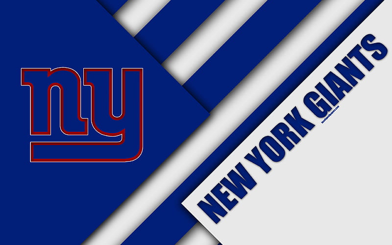 New York Giants, NFC East logo, NFL, blue white abstraction, material design, American football, East Rutherford, New Jersey, USA, National Football League, HD wallpaper