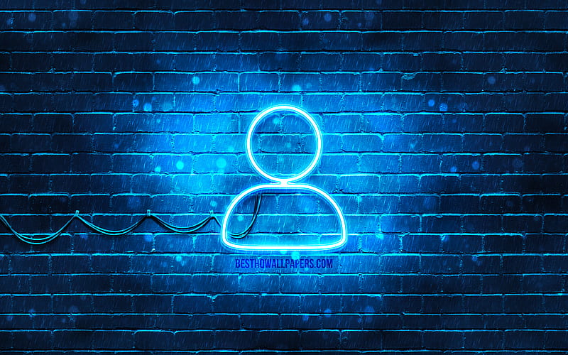 Male User neon icon blue background, neon symbols, Male User, neon icons, Male User sign, computer signs, Male User icon, computer icons, HD wallpaper