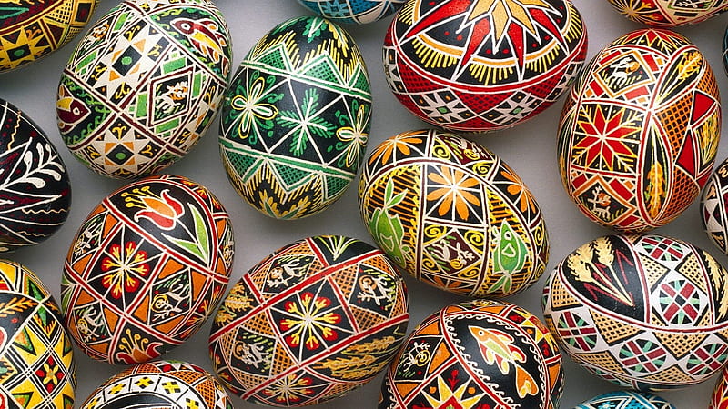 Happy Easter to all, Easter, Multicoloured, 3D, Eggs, HD wallpaper