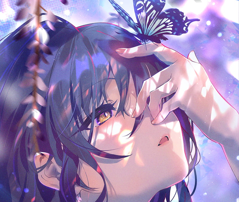 Anime, Original, Butterfly, Girl, Hand, HD wallpaper | Peakpx