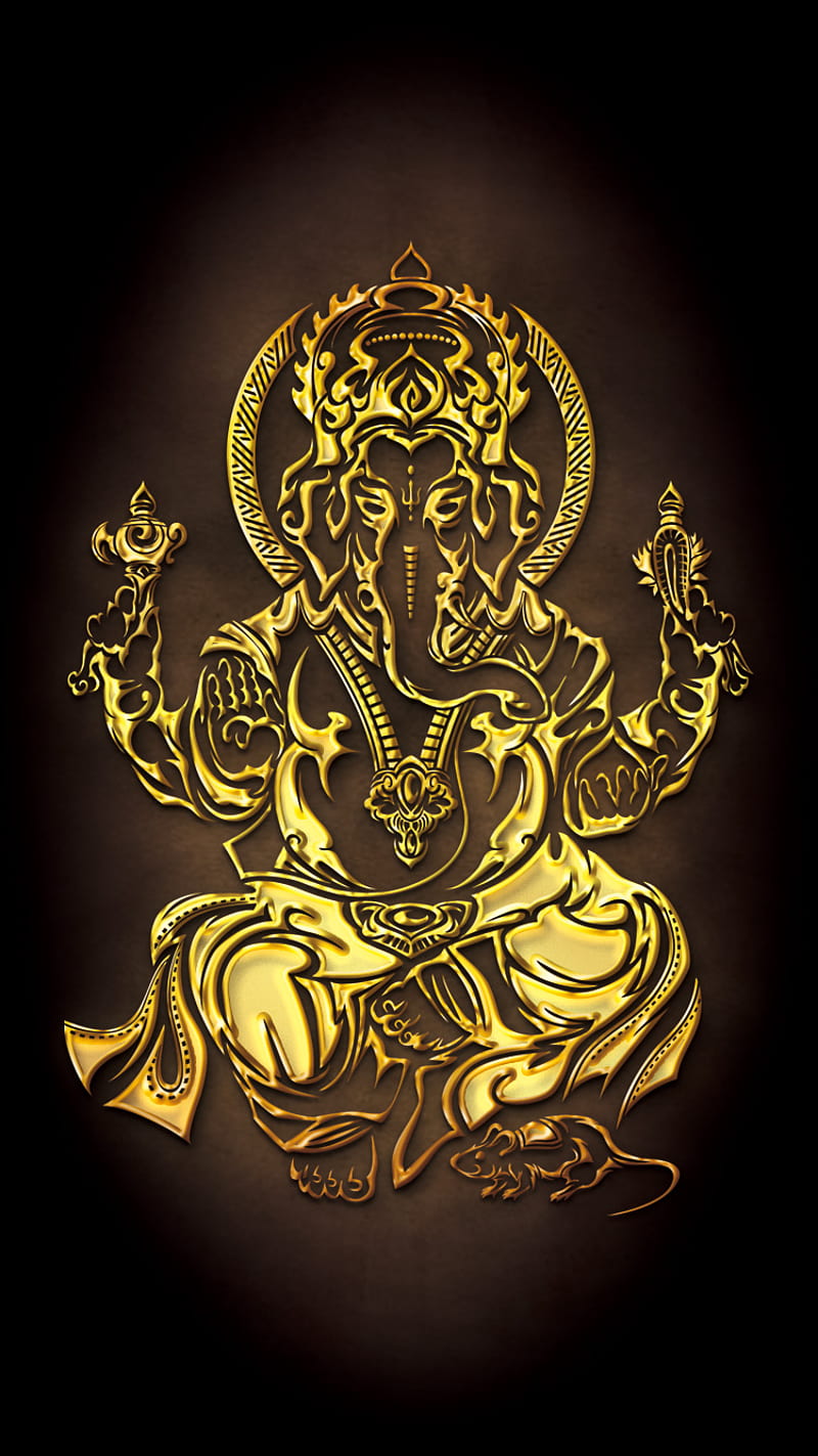 Tribal Golden Ganesh, ganesh, hindu, tattoo, tribal, HD phone wallpaper |  Peakpx