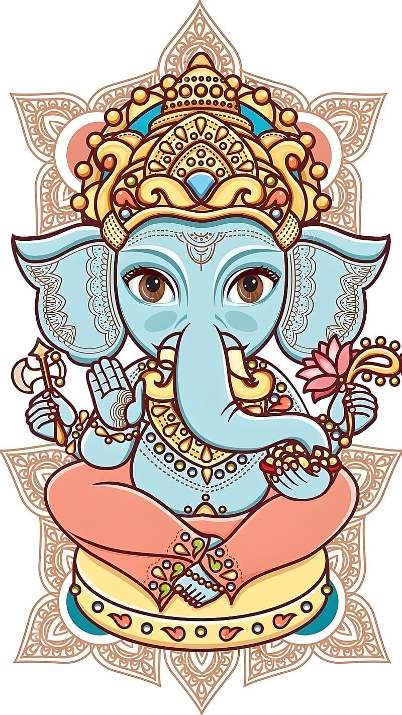 Shri Ganesh Ji Ke, Animation, lord, god, ganpati ji, HD phone wallpaper