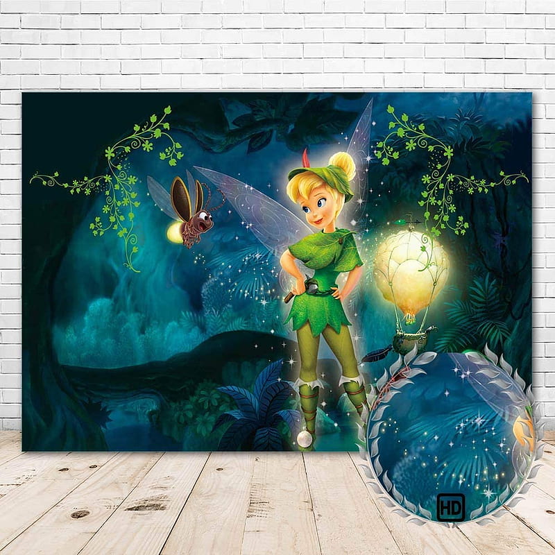 YR Tinkerbell Backdrop Happy Birtay Green Jungle Forest Lighting Hotair  Balloon Tinkerbell Party Decorations for Girls Fairy Princess Baby Shower  Background Banner : Electronics, HD phone wallpaper | Peakpx