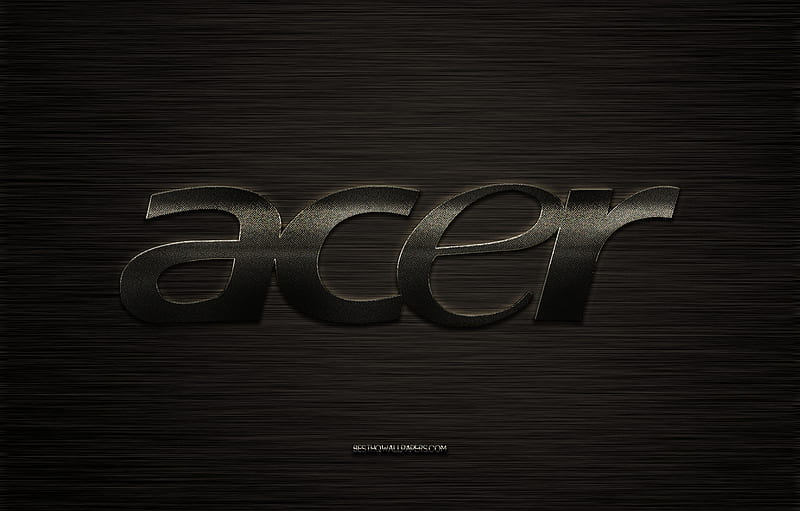 Acer metal logo, black metal background, Acer logo, Acer emblem, metal art, Acer, HD wallpaper