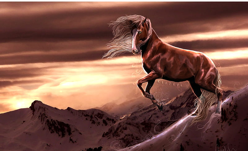 tera rising brown horse clipart