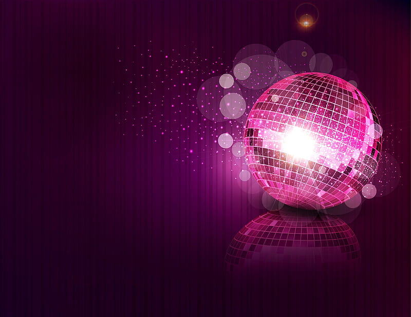 Disco ball, vara, disco, ball, glitter, summer, pink, HD wallpaper